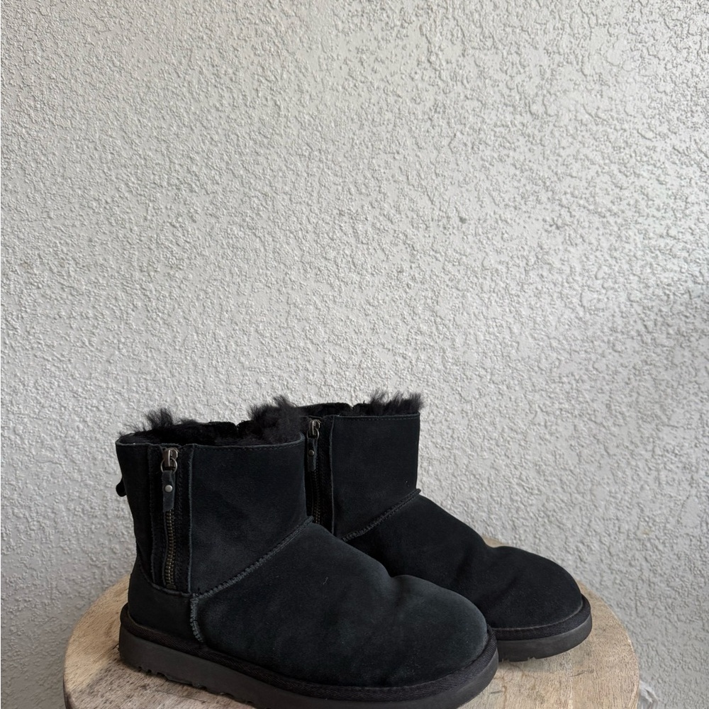 UGG mini short ankle Black Suede Winter Boots